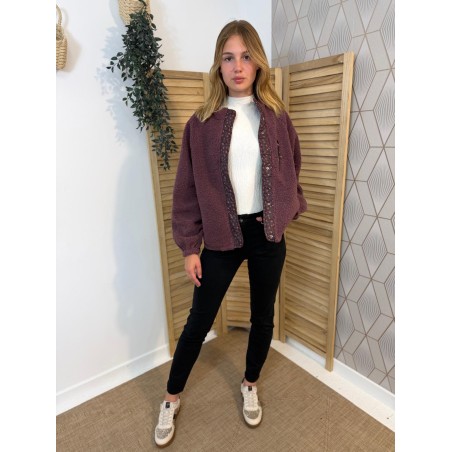 Veste Réversible Season Framboise à Motif Fleuri Femme | Marina & Paloma