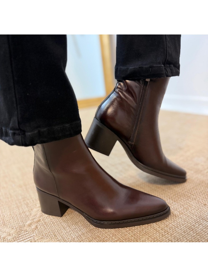 Bottine Dorking D9822 Marron Cuir Lisse & Talon 6,5 cm | Marina & Paloma