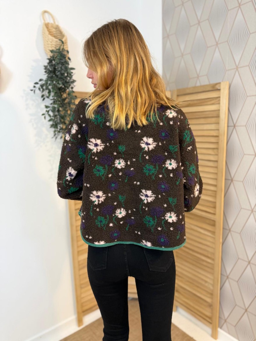 Veste Season Bicolore en Moumoute Velours Côtelé Femme | Marina & Paloma