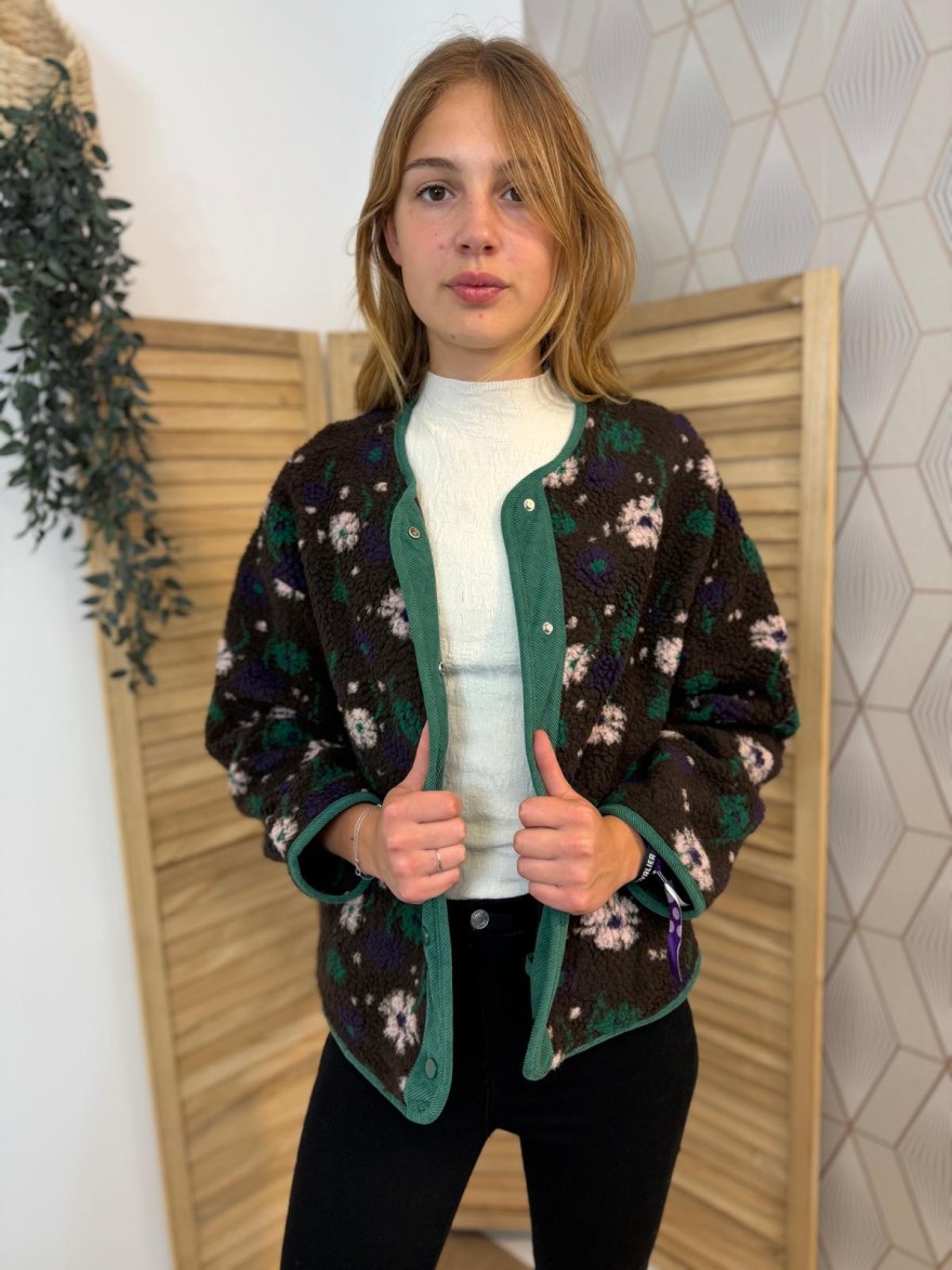 Veste Season Bicolore en Moumoute Velours Côtelé Femme | Marina & Paloma