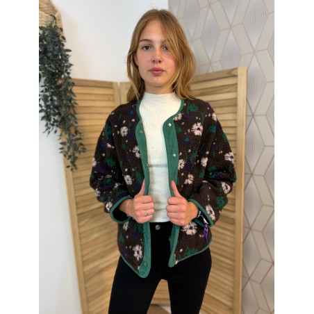 Veste Season Bicolore en Moumoute Velours Côtelé Femme | Marina & Paloma