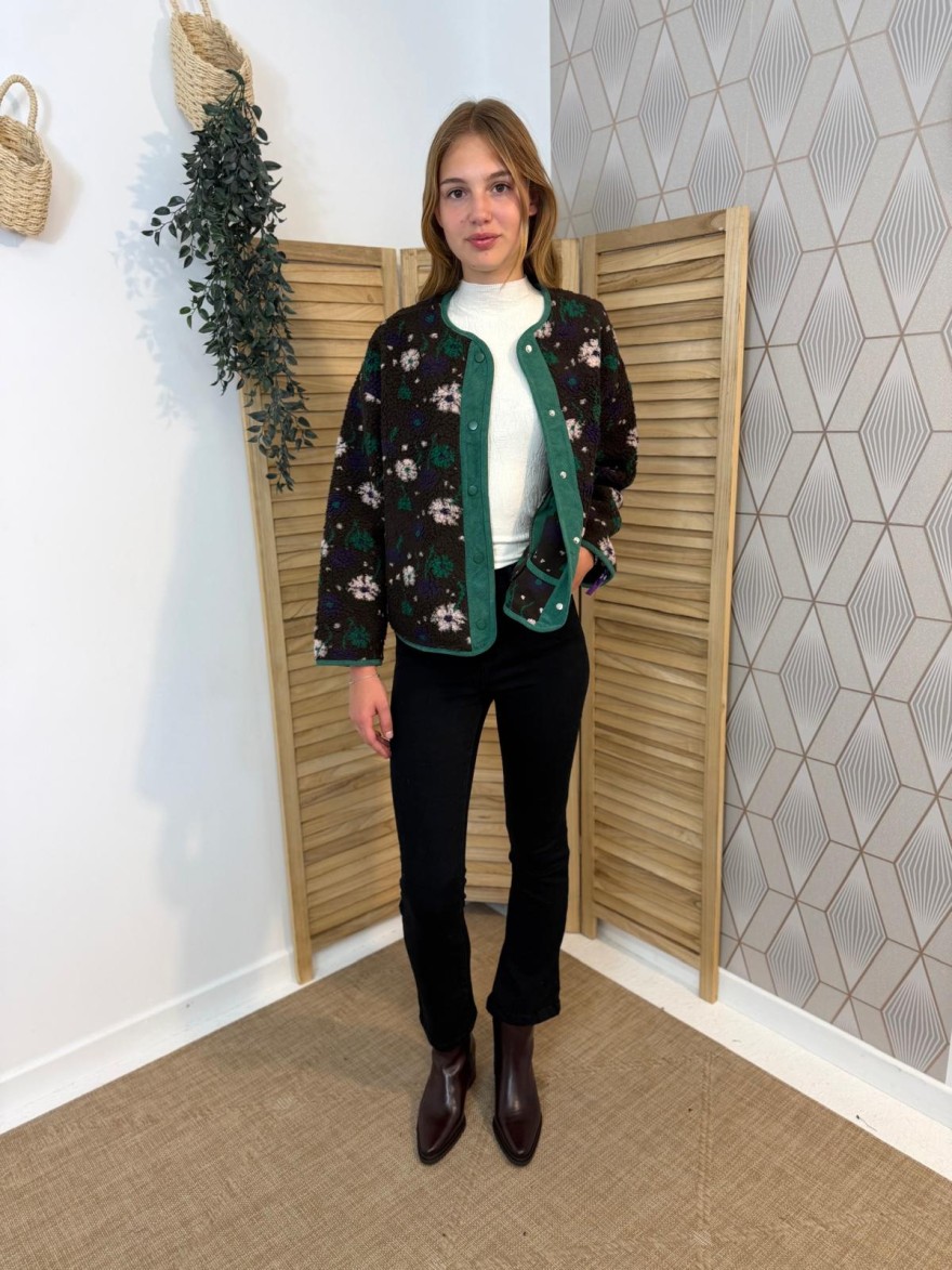 Veste Season Bicolore en Moumoute Velours Côtelé Femme | Marina & Paloma
