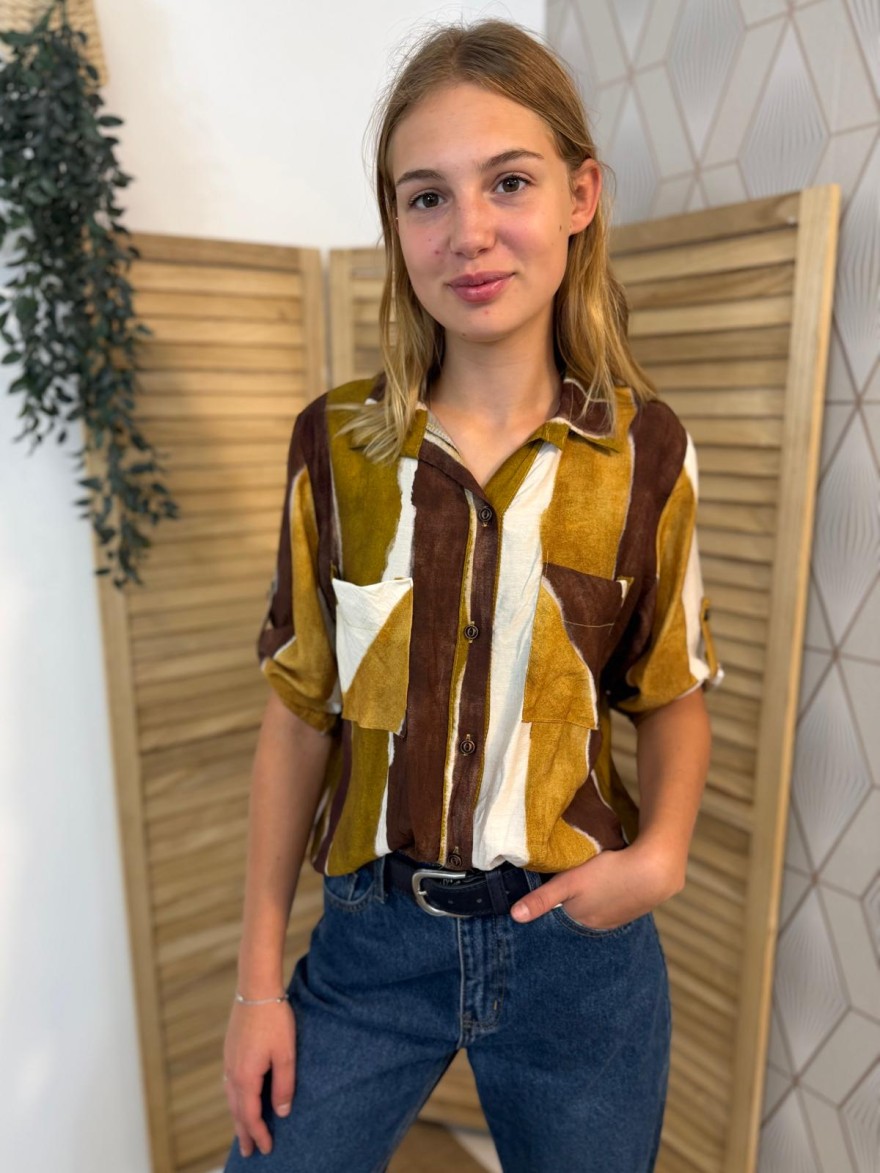 Chemise Fantaisie Colorée Camillia Imprimé Graphique | Marina & Paloma