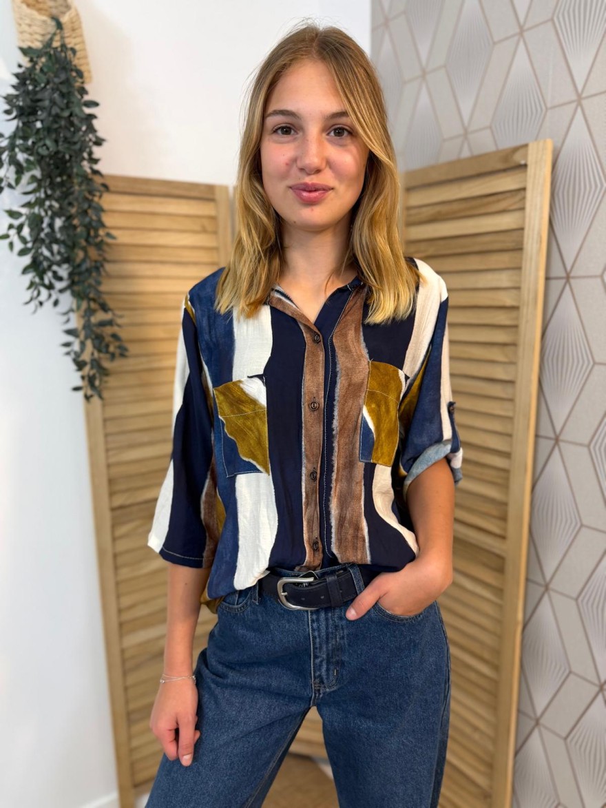 Chemise Fantaisie Colorée Camillia Imprimé Graphique | Marina & Paloma