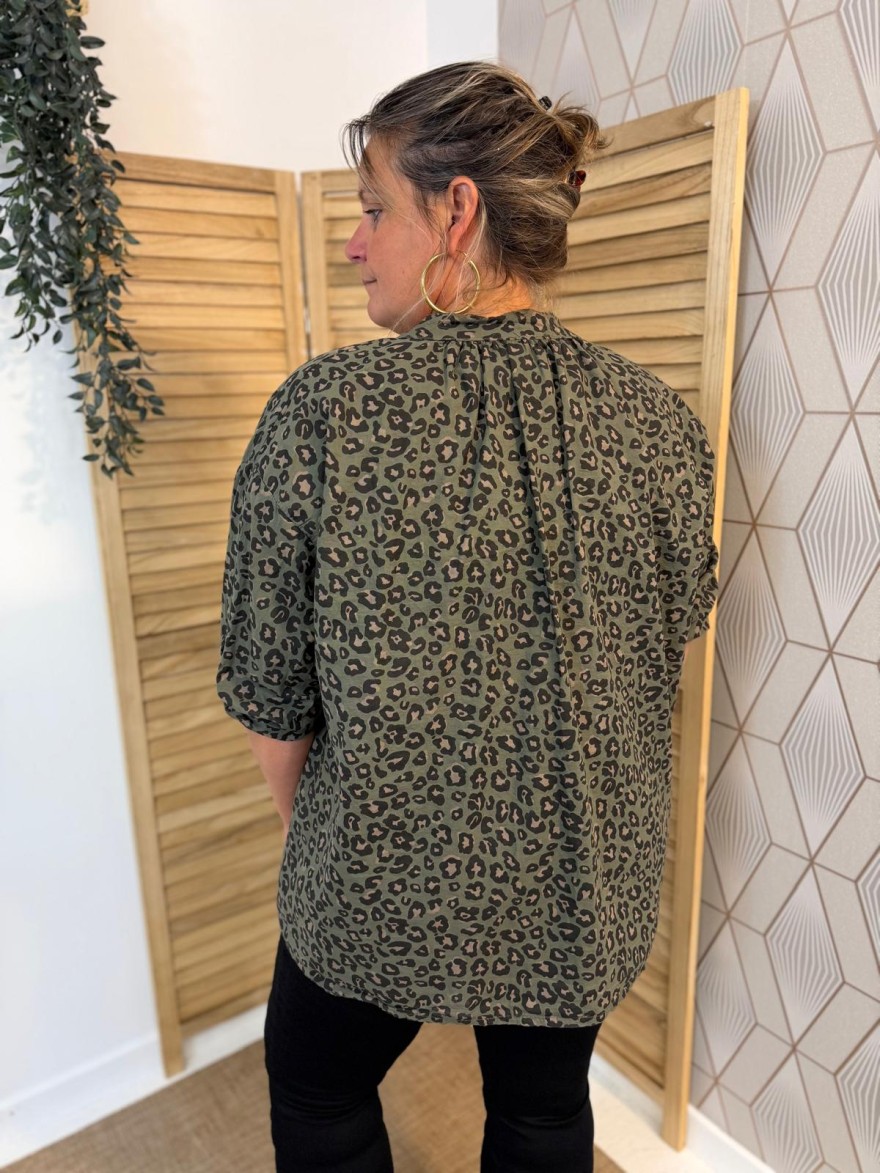 Chemise Léopard Grande Taille 100% Coton Femme | Marina & Paloma