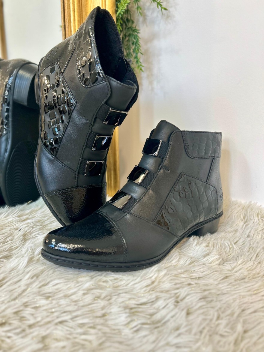 Bottine Rieker Y0764-02 Habillée et Confortable Noire | Marina & Paloma