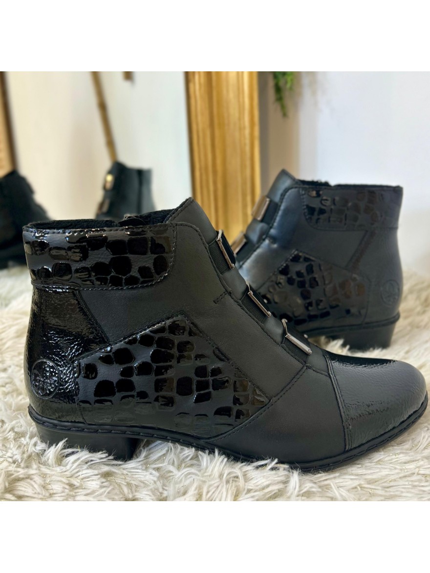 Bottine Rieker Y0764-02 Habillée et Confortable Noire | Marina & Paloma