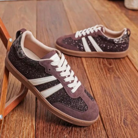 Basket Findlay à Strass Bordeaux – Semelle à Chevrons | Marina & Paloma