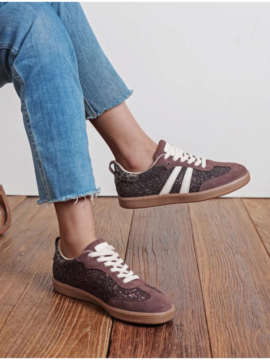 Basket Findlay à Strass Bordeaux – Semelle à Chevrons | Marina & Paloma
