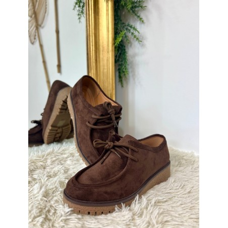 Derby Chocolat Effet Paraboot H26 – Semelle Épaisse Crantée | Marina & Paloma