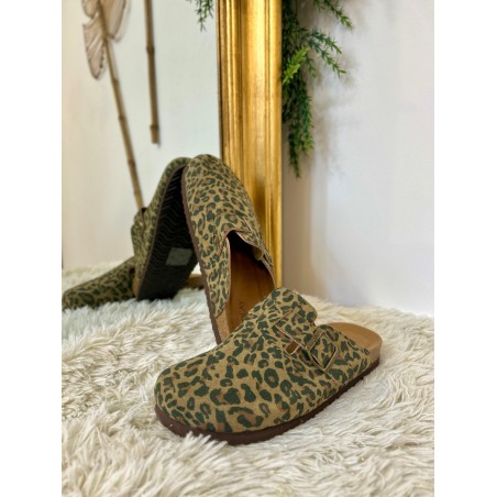 Sabot Léopard 1/Y23-32 Effet Suédine – Bride Réglable | Marina & Paloma
