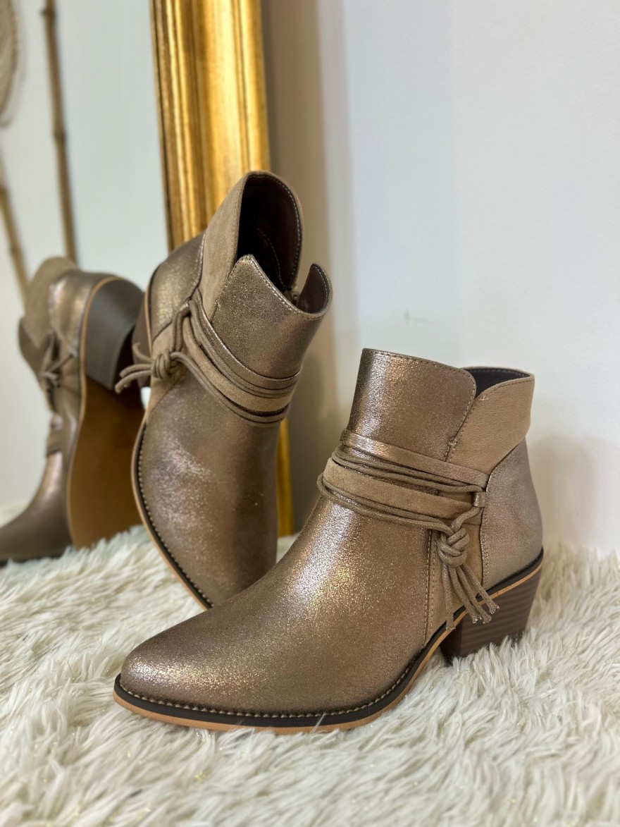 Bottine Brillante Effet Tiag Lady Glory – Talon 6,5 cm | Marina & Paloma