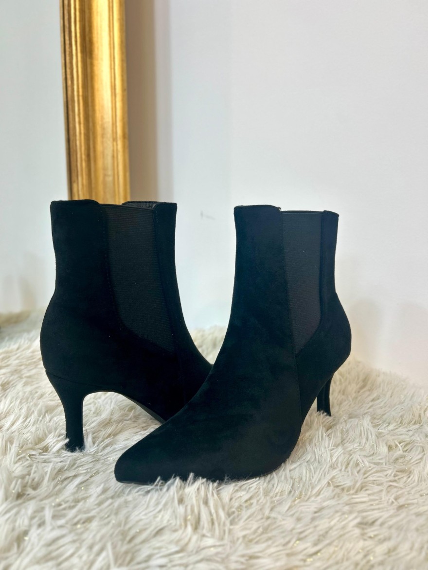 Bottine Talon Aiguille Velours Noire BYJD1620 – 8 cm | Marina & Paloma