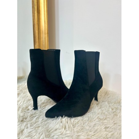 Bottine Talon Aiguille Velours Noire BYJD1620 – 8 cm | Marina & Paloma
