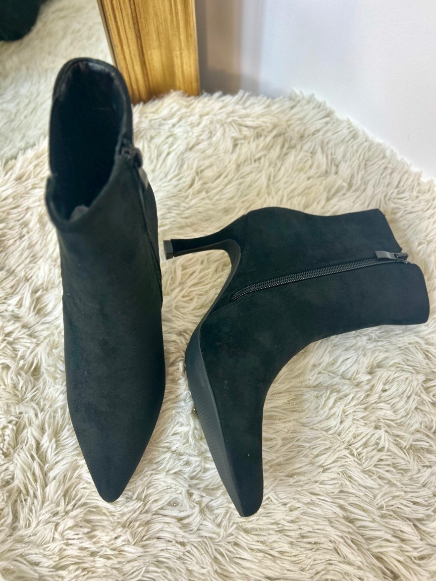 Bottine Talon Aiguille Velours Noire BYJD1620 – 8 cm | Marina & Paloma