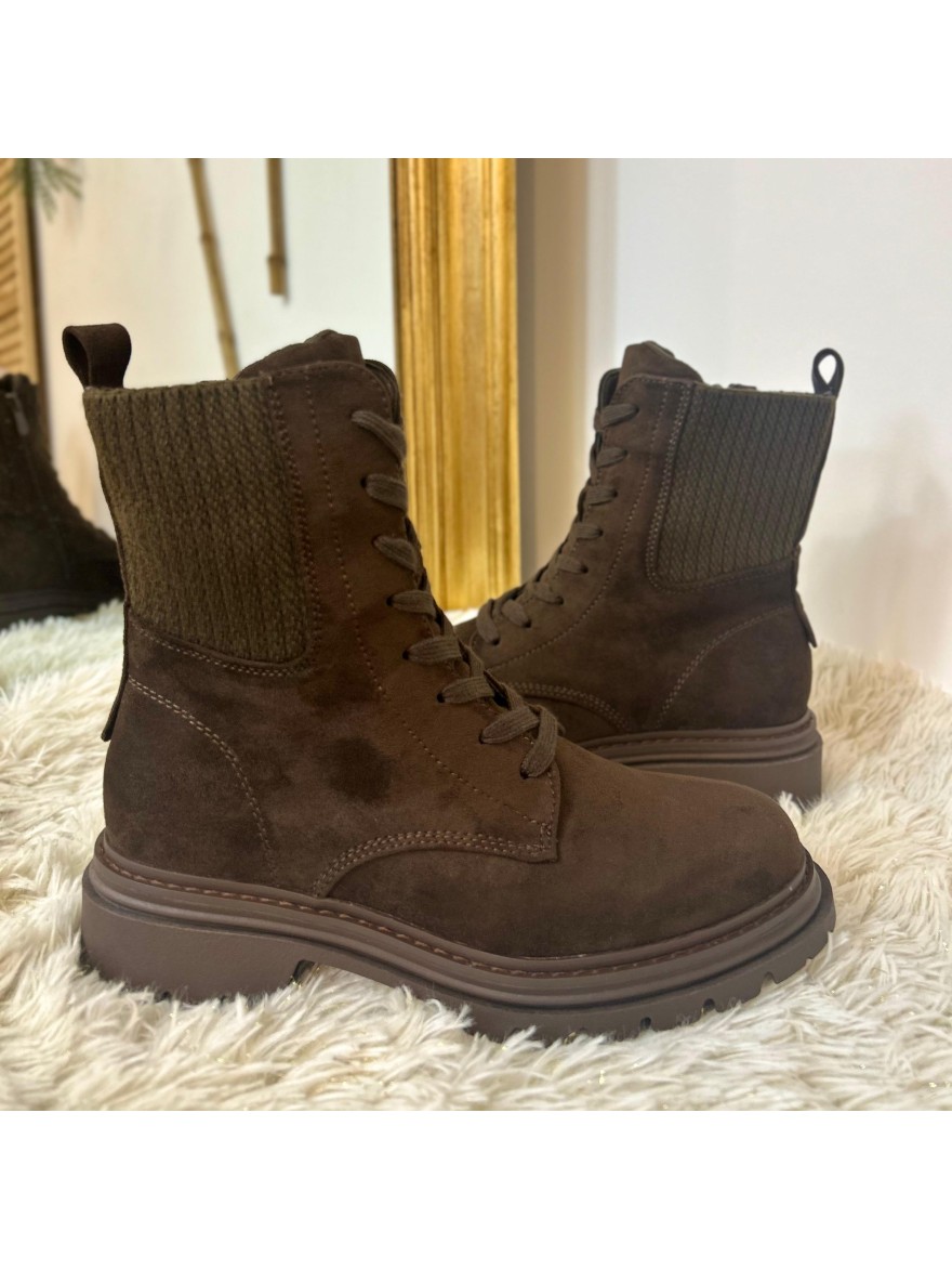 Bottine RP6590 Effet Velours Chocolat – Talon 4,5 cm | Marina & Paloma
