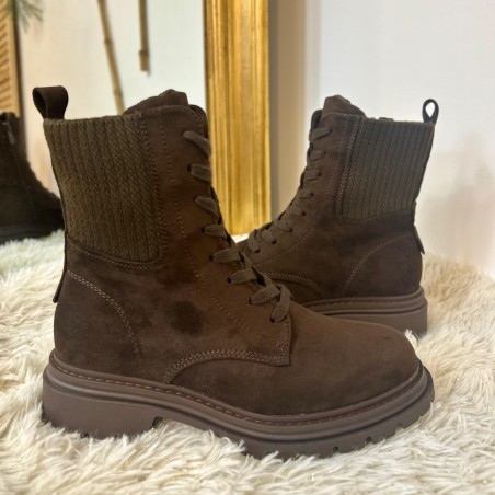 Bottine RP6590 Effet Velours Chocolat – Talon 4,5 cm | Marina & Paloma