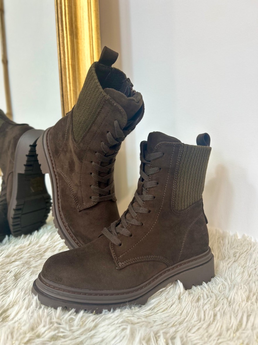 Bottine RP6590 Effet Velours Chocolat – Talon 4,5 cm | Marina & Paloma