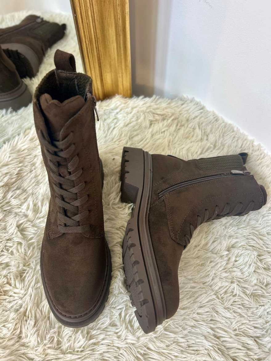 Bottine RP6590 Effet Velours Chocolat – Talon 4,5 cm | Marina & Paloma