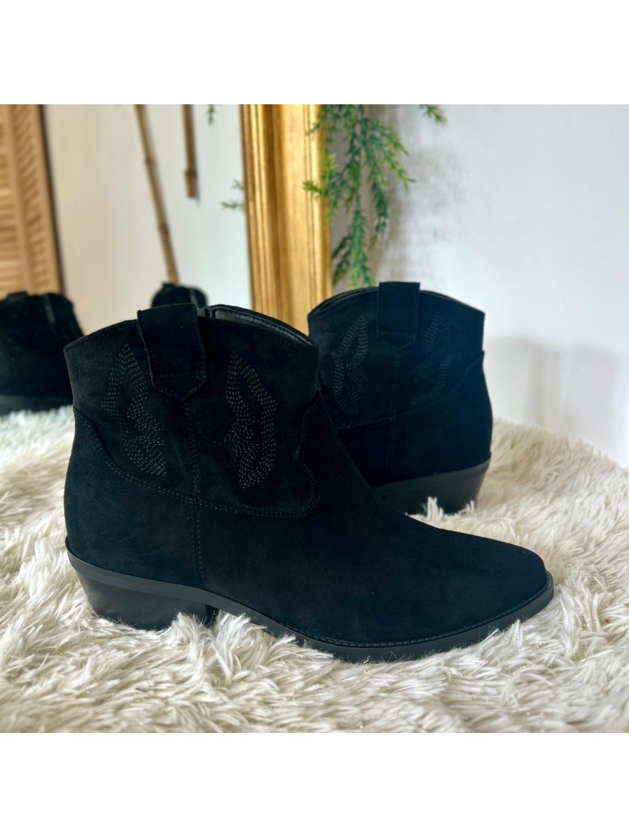 Bottine Tige Courte Tiag Noire Findlay Y2527 – Talon 5 cm | Marina & Paloma