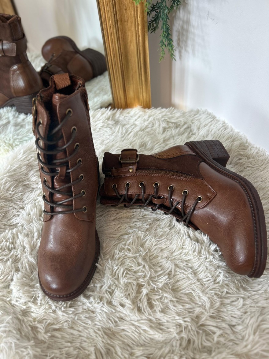 Bottine Lady Glory F6858 Marron Cognac – Talon Bloc 6 cm | Marina & Paloma