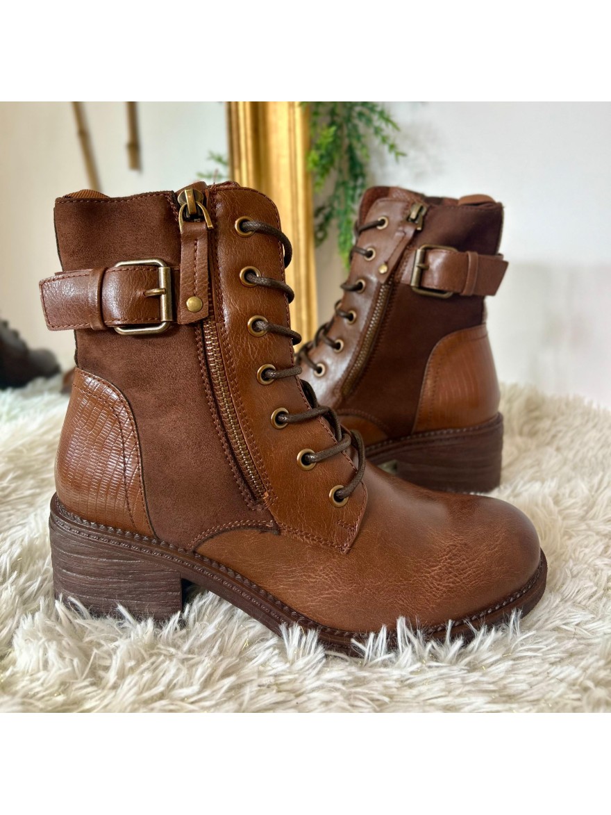 Bottine Lady Glory F6858 Marron Cognac – Talon Bloc 6 cm | Marina & Paloma