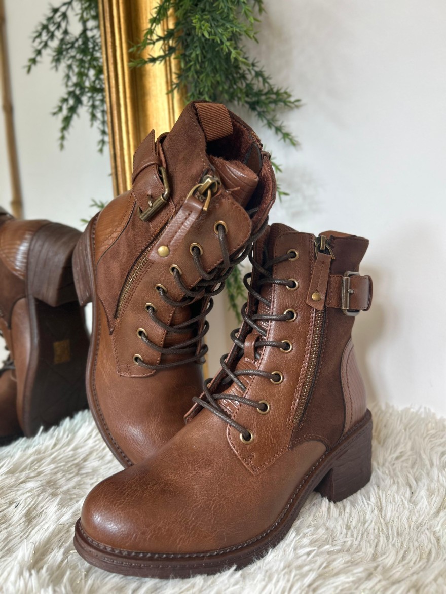 Bottine Lady Glory F6858 Marron Cognac – Talon Bloc 6 cm | Marina & Paloma