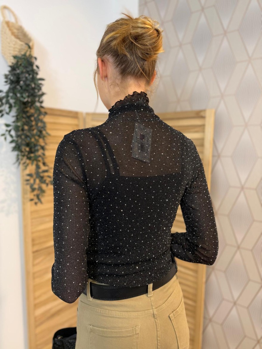 Sous Pull Kilky Pailleté Transparent Près du Corps | Marina & Paloma