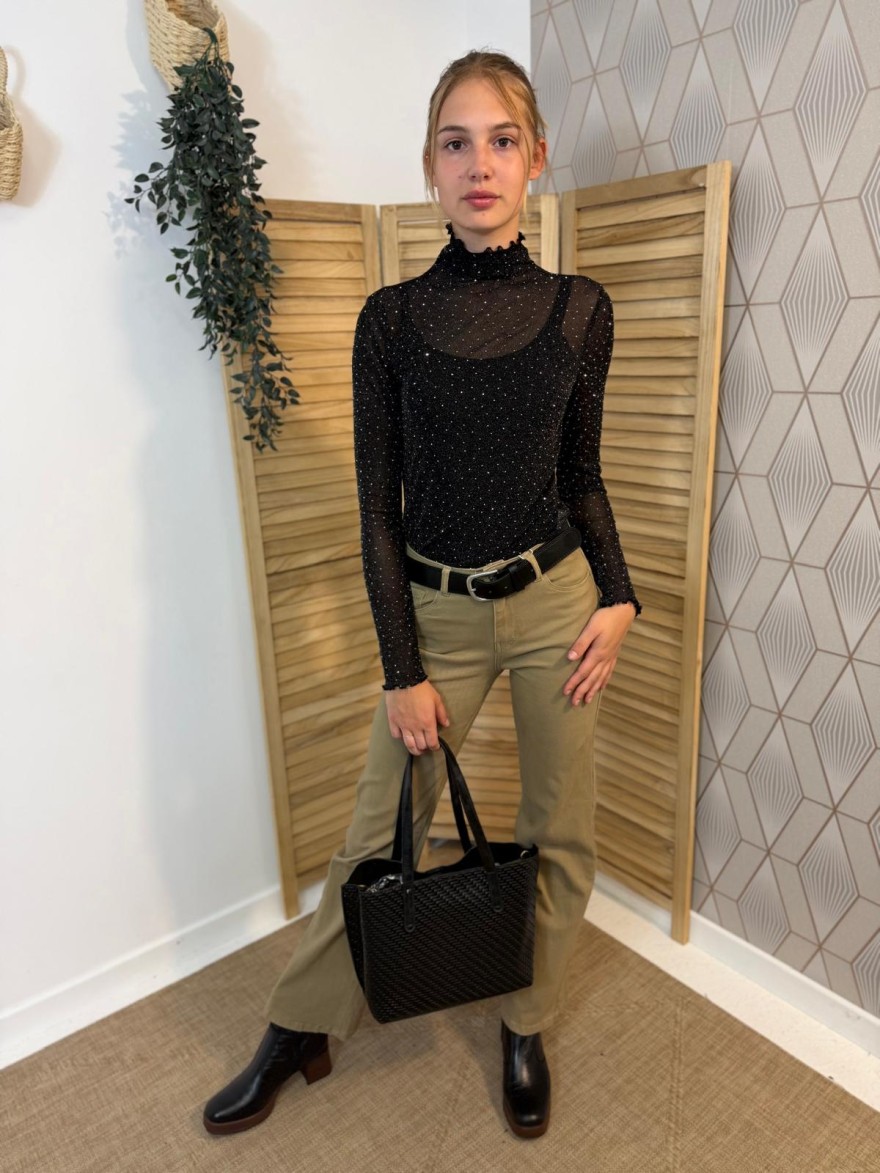 Sous Pull Kilky Pailleté Transparent Près du Corps | Marina & Paloma