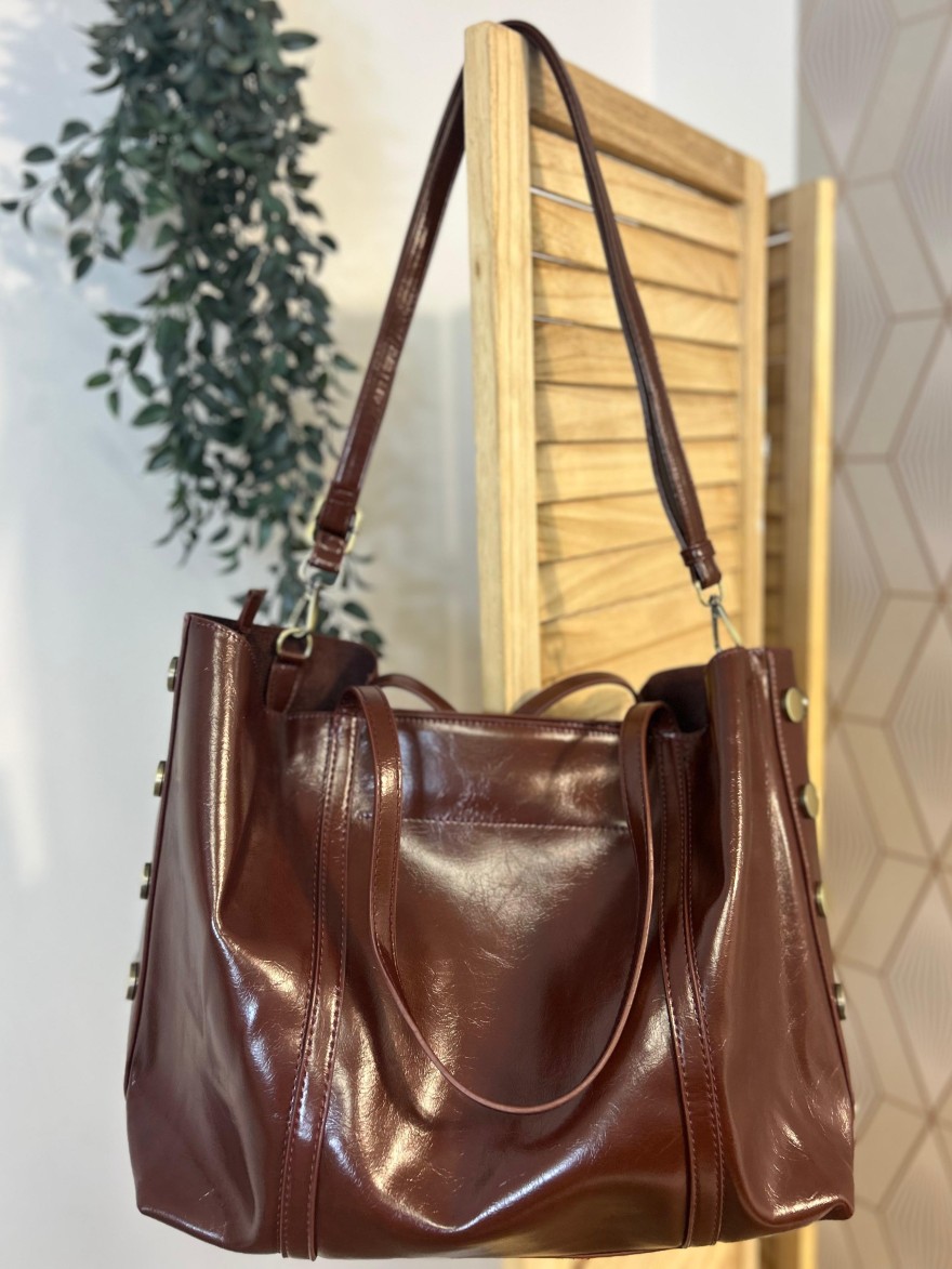 Sac Porté Épaule en Vinyle Format A4 avec Bandoulière | Marina & Paloma