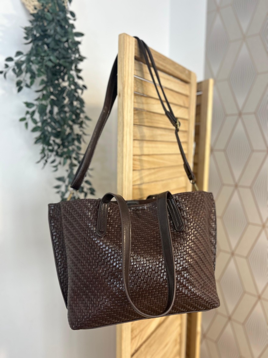 Sac Porté Épaule Tressé Format Moyen – Multi-porté Chic | Marina & Paloma