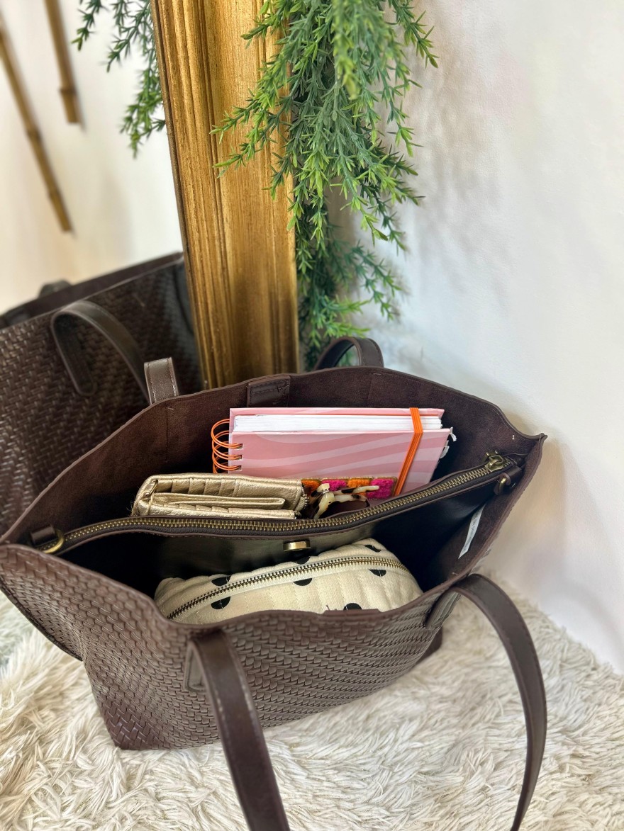 Sac Porté Épaule Tressé Format Moyen – Multi-porté Chic | Marina & Paloma