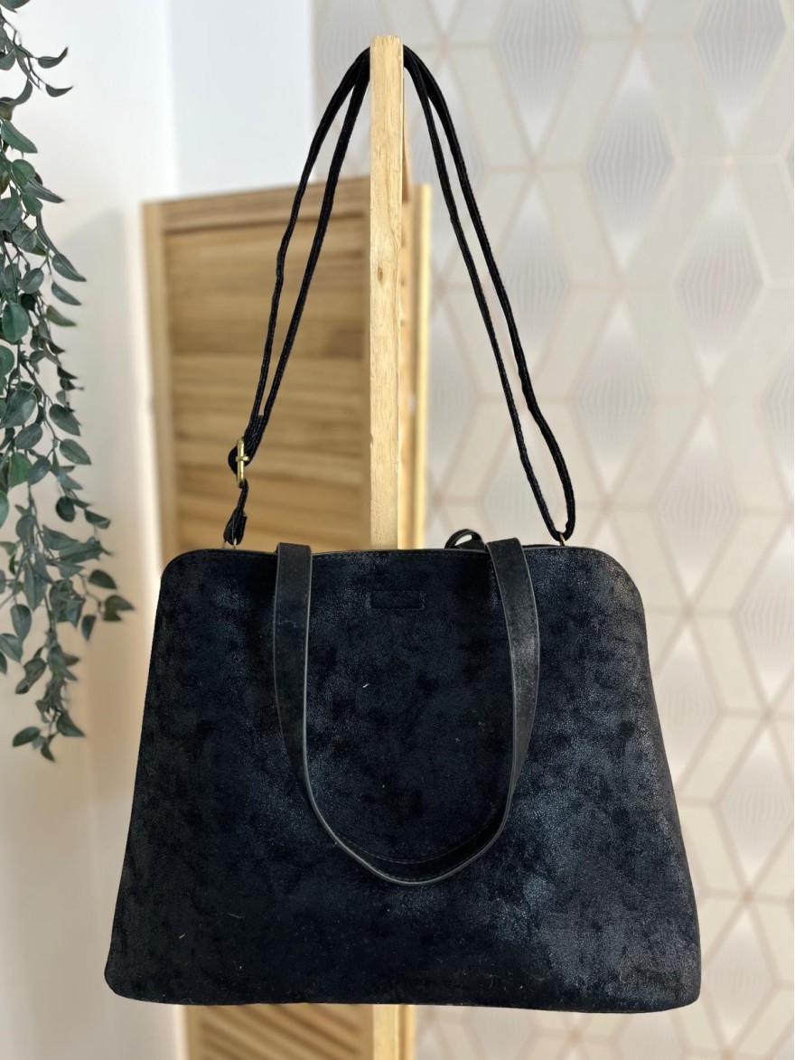 Sac porté épaule clouté effet brossé grand format femme | Marina & Paloma