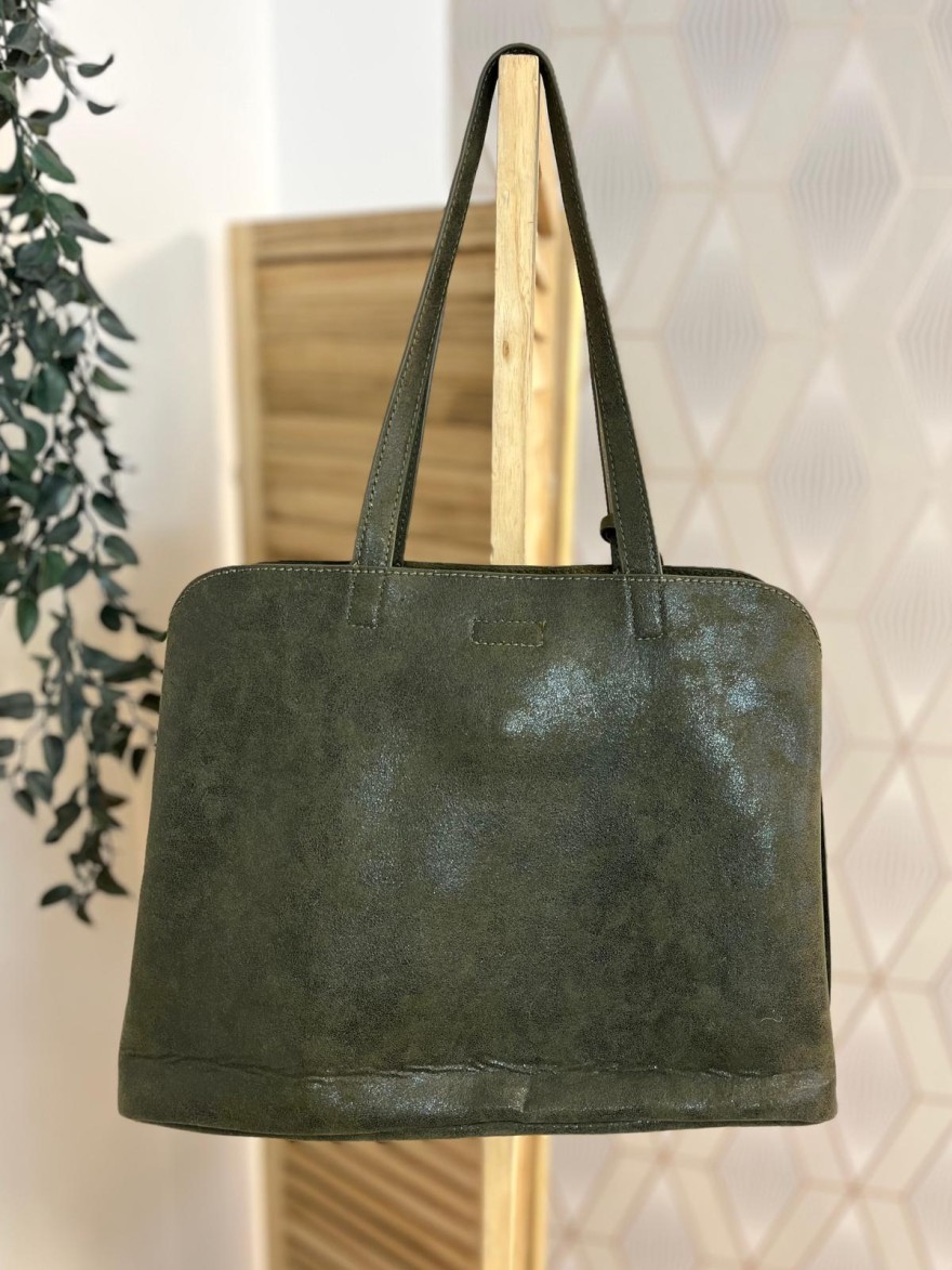 Sac porté épaule clouté effet brossé grand format femme | Marina & Paloma