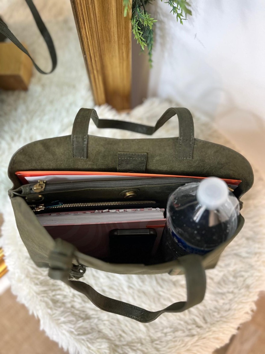 Sac porté épaule clouté effet brossé grand format femme | Marina & Paloma