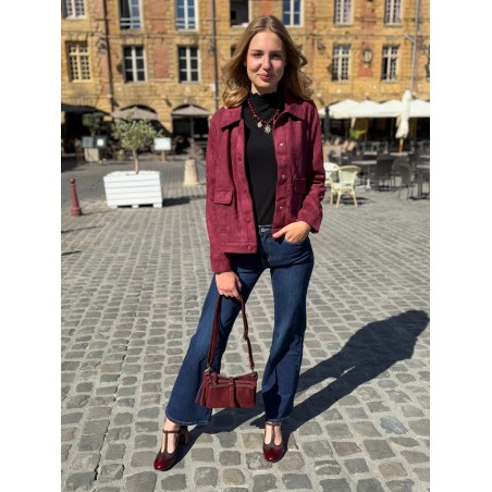 Pochette 3 Compartiments Effet Suédine – Bandoulière | Marina & Paloma