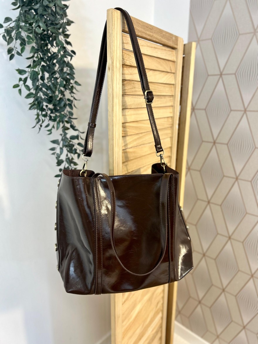 Sac Porté Épaule en Vinyle Format A4 avec Bandoulière | Marina & Paloma