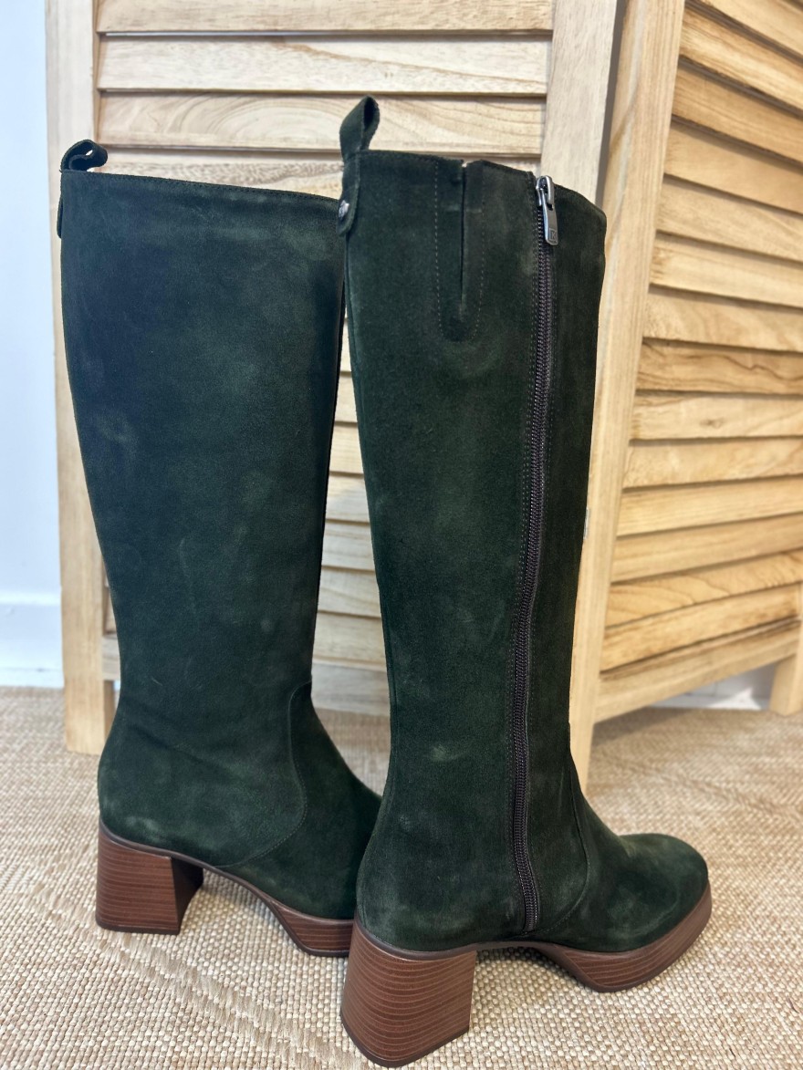 Botte Dorking Cristel D9339 Nubuck Kaki – Talon Bloc 6,5 cm | Marina & Paloma