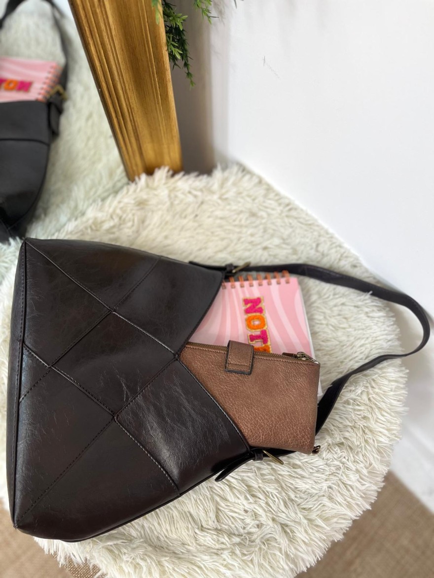 Besace Multipoche en Suédine avec Bandoulière Chic Femme | Marina & Paloma