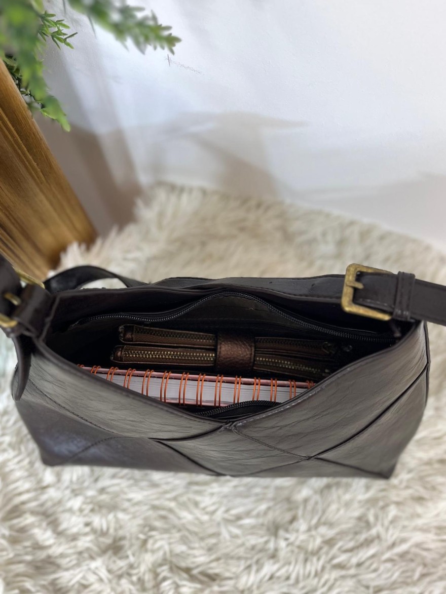 Besace Multipoche en Suédine avec Bandoulière Chic Femme | Marina & Paloma