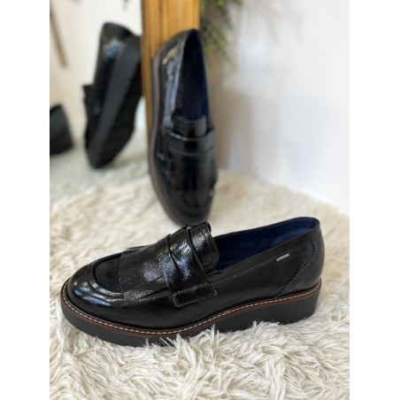 Mocassin Dorking D97 Vernis Noir Plateforme 3 cm | Marina & Paloma