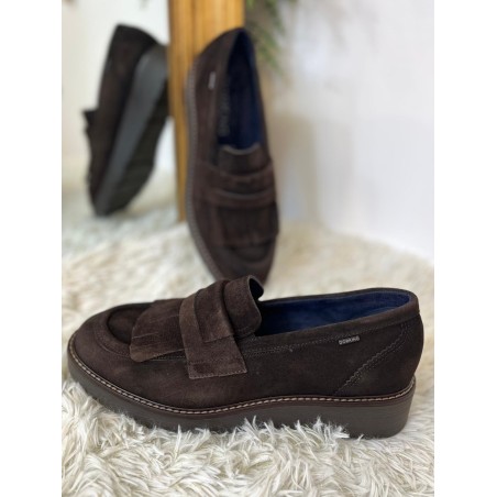 Mocassin Dorking D9782 Nubuck Marron Plateforme 3 cm | Marina & Paloma