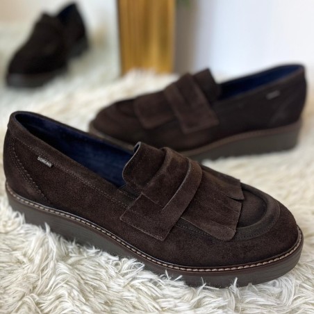 Mocassin Dorking D9782 Nubuck Marron Plateforme 3 cm | Marina & Paloma