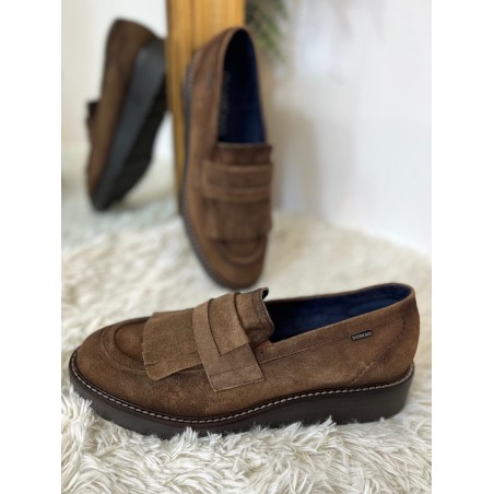 Mocassin Dorking D9782 Nubuck Marron Semelle Plateforme | Marina & Paloma