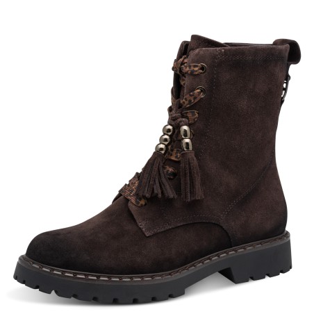 Bottine Tamaris 25284 Nubuck Mocca à Lacets 3 cm | Marina & Paloma