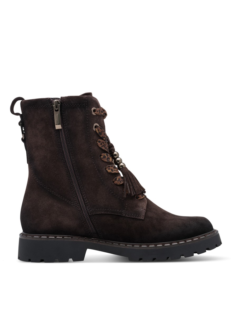 Bottine Tamaris 25284 Nubuck Mocca à Lacets 3 cm | Marina & Paloma