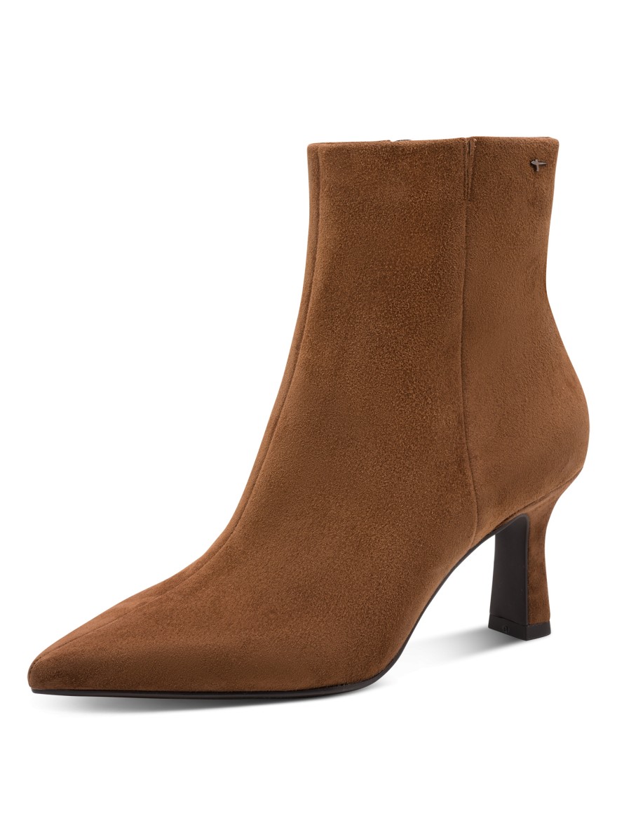 Bottine Tamaris 25358 Cuir Velours Marron Talon 7 cm | Marina & Paloma