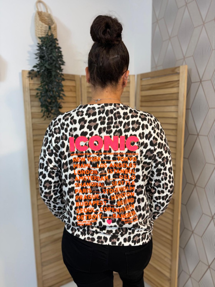 Sweat Léopard Iconic Fluo Vivichy Femme | Marina & Paloma