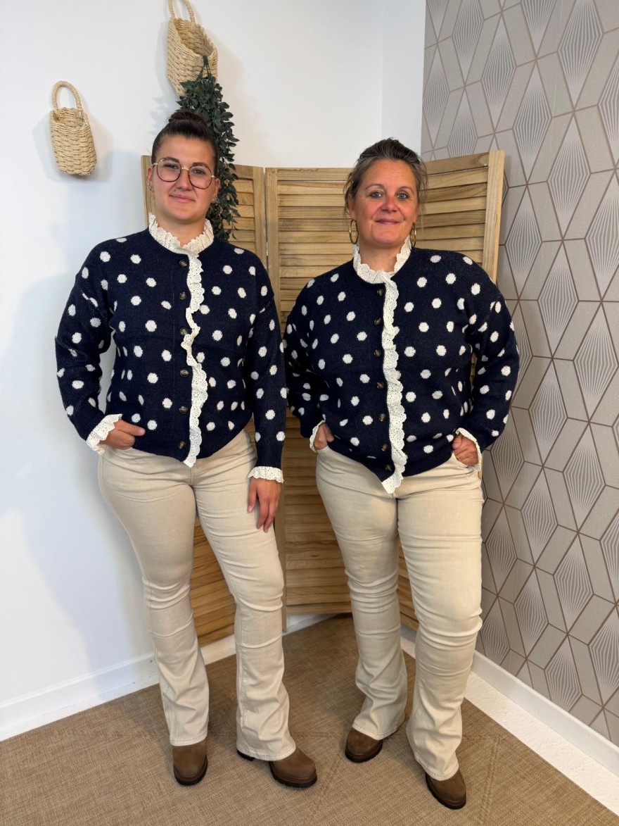 Gilet à Pois Grande Taille In April 86 Femme | Marina & Paloma