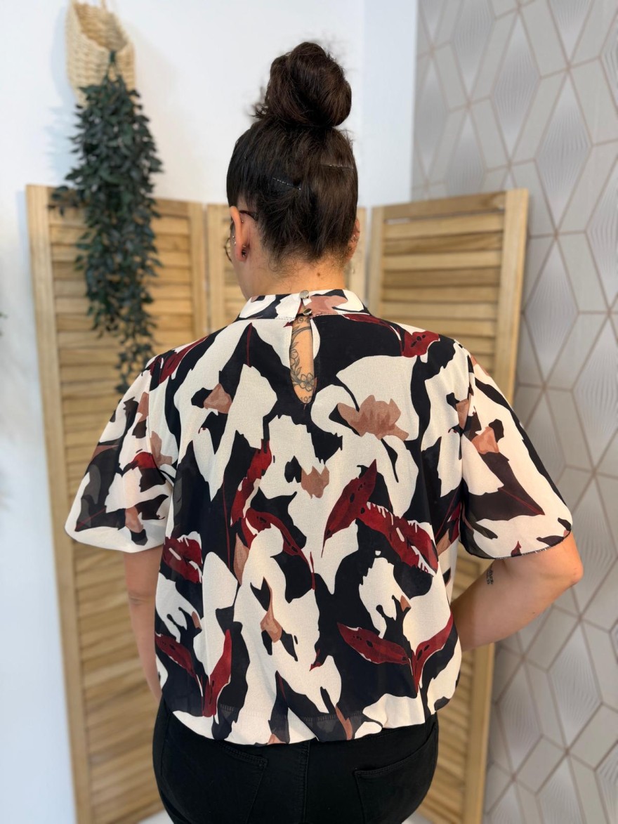 Haut Blousant Femme Bordeaux ou Bleu Latino | Marina & Paloma